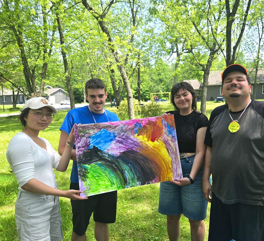 Toile collective réalisée au camp
