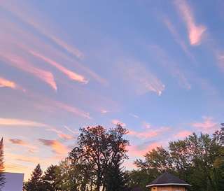 Coucher de soleil sur le camp